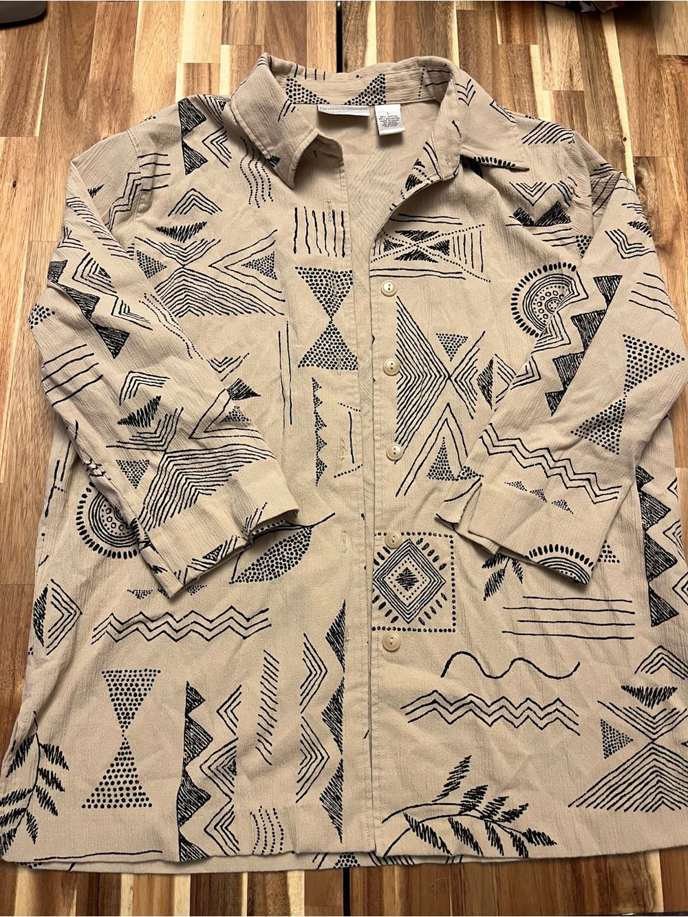 Draper’s & Damon’s Beige Patterned Casual Shirt